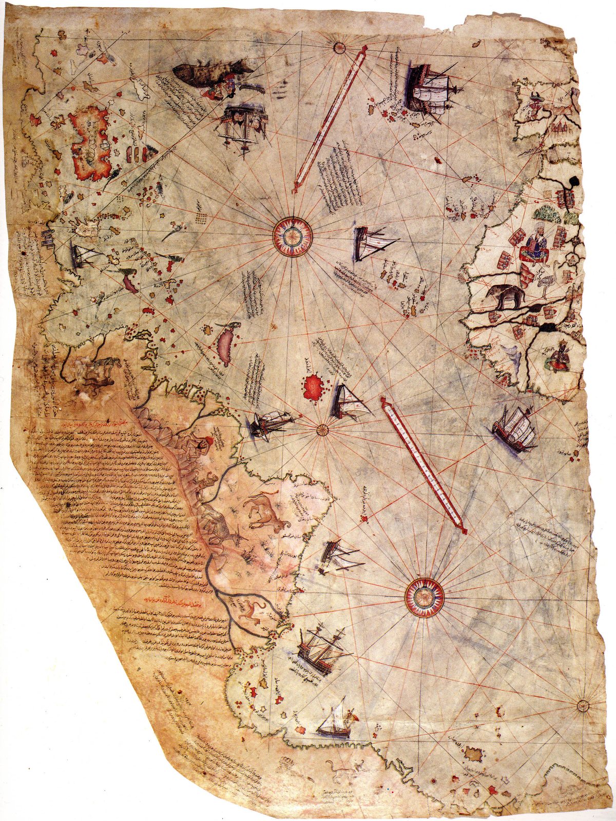 The Piri Reis world map of 1513 (surviving fragment)